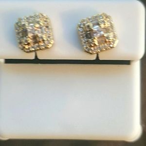Gold filled over screw backs 925 Silver earrings